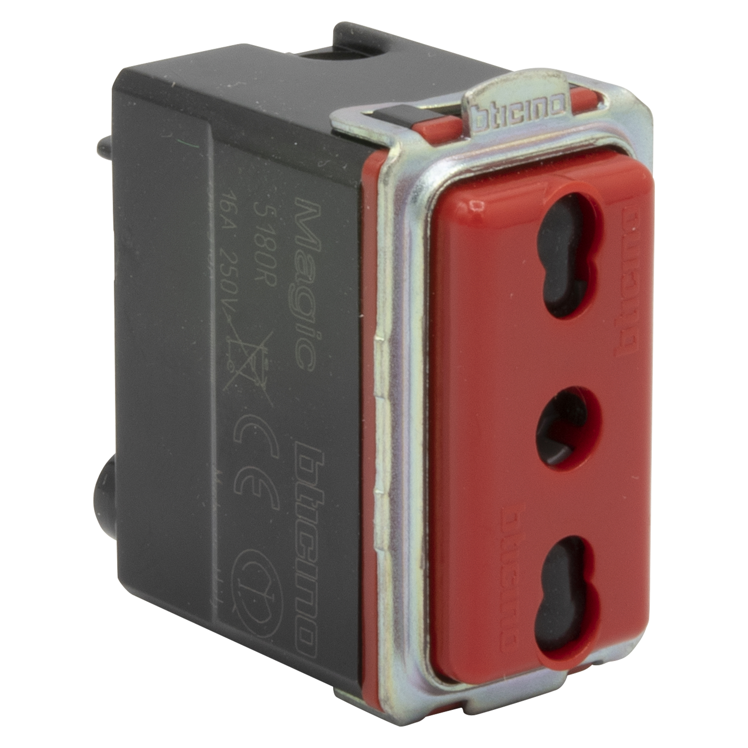 Socket Italian standard 2P+T 16 A 250 Vac - centre distance 19 and 26 mm