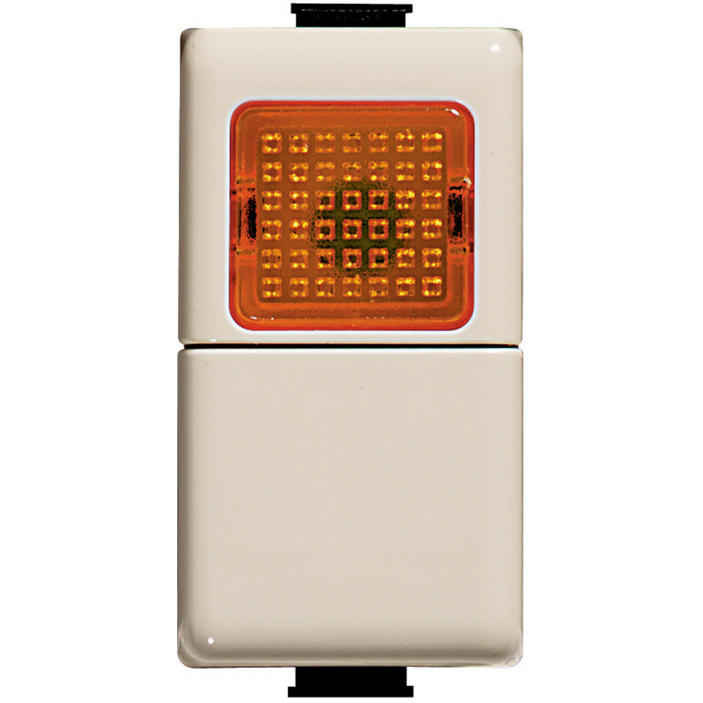 Pushbutton 1P NO 250Vac 10A Ivory and lamp carrier 24V
