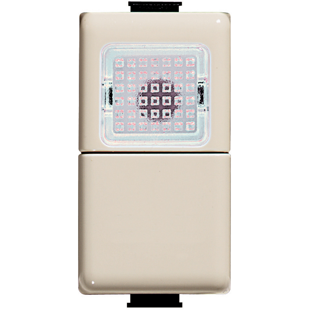Pushbutton 1P NO 250Vac 10A Ivory and lamp carrier 24V