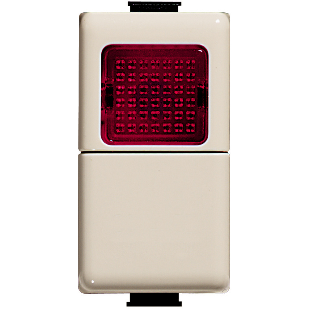 Pushbutton 1P NO 250Vac 10A Ivory and lamp carrier 24V