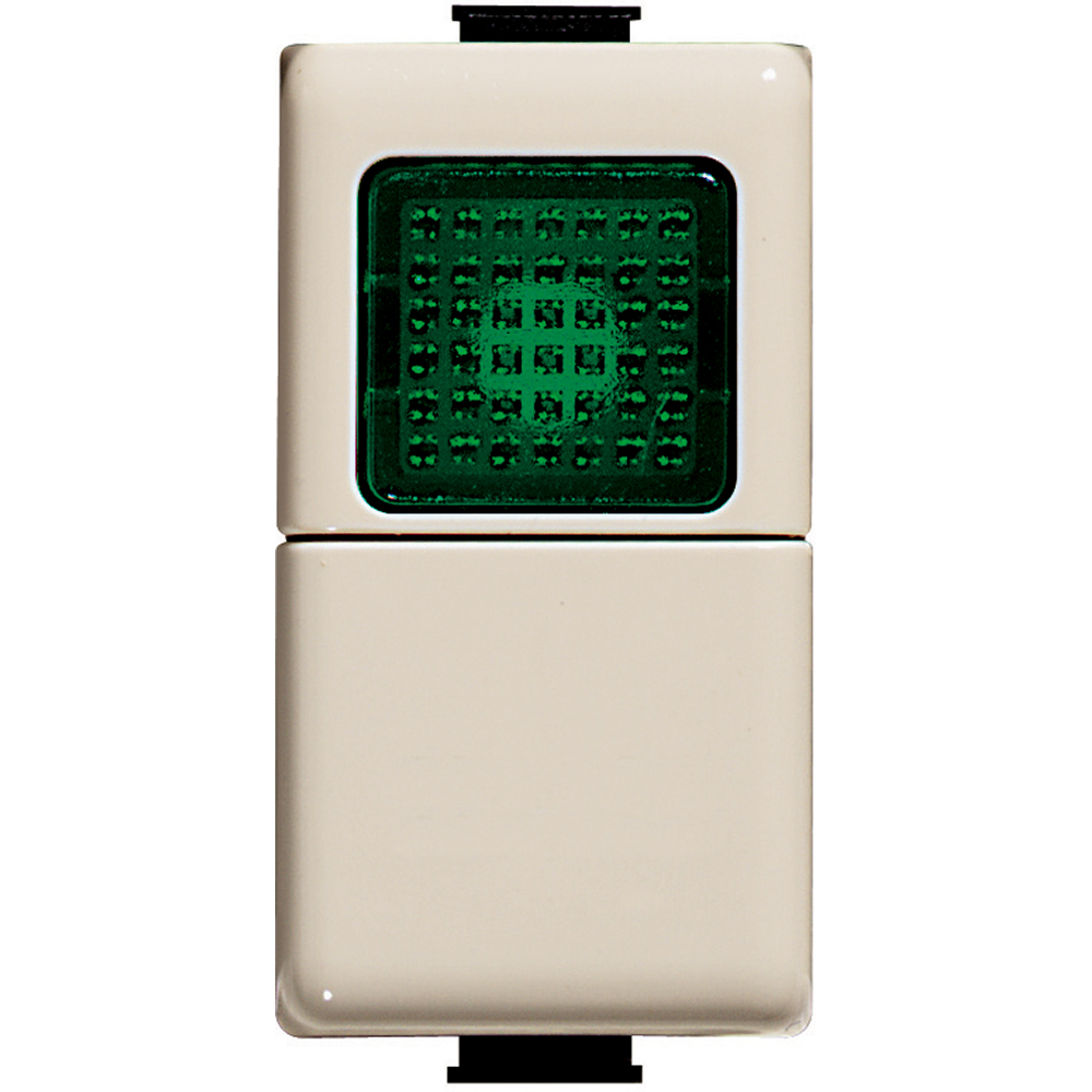 Pushbutton 1P NO 250Vac 10A Ivory and lamp carrier 24V