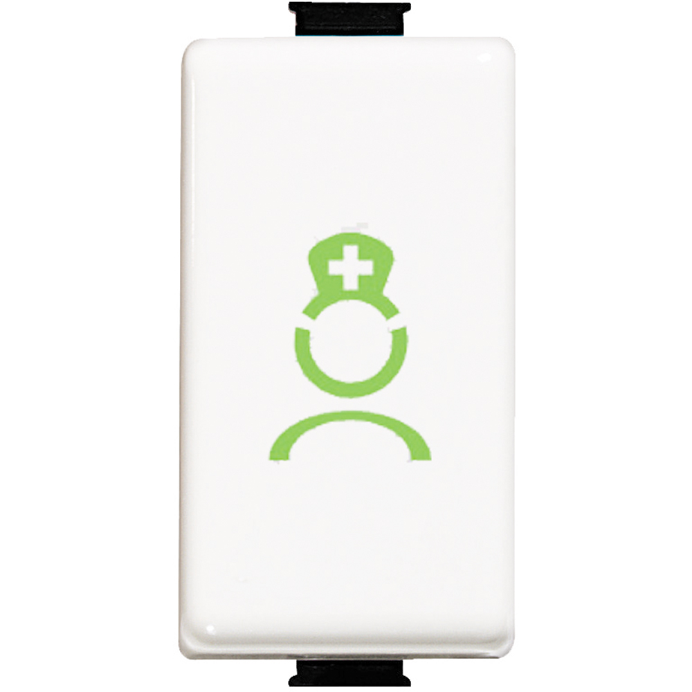 Cancellation WC call. NC pushbutton with icon nurse green color, to be installed in the bathroom attached to the patient's room