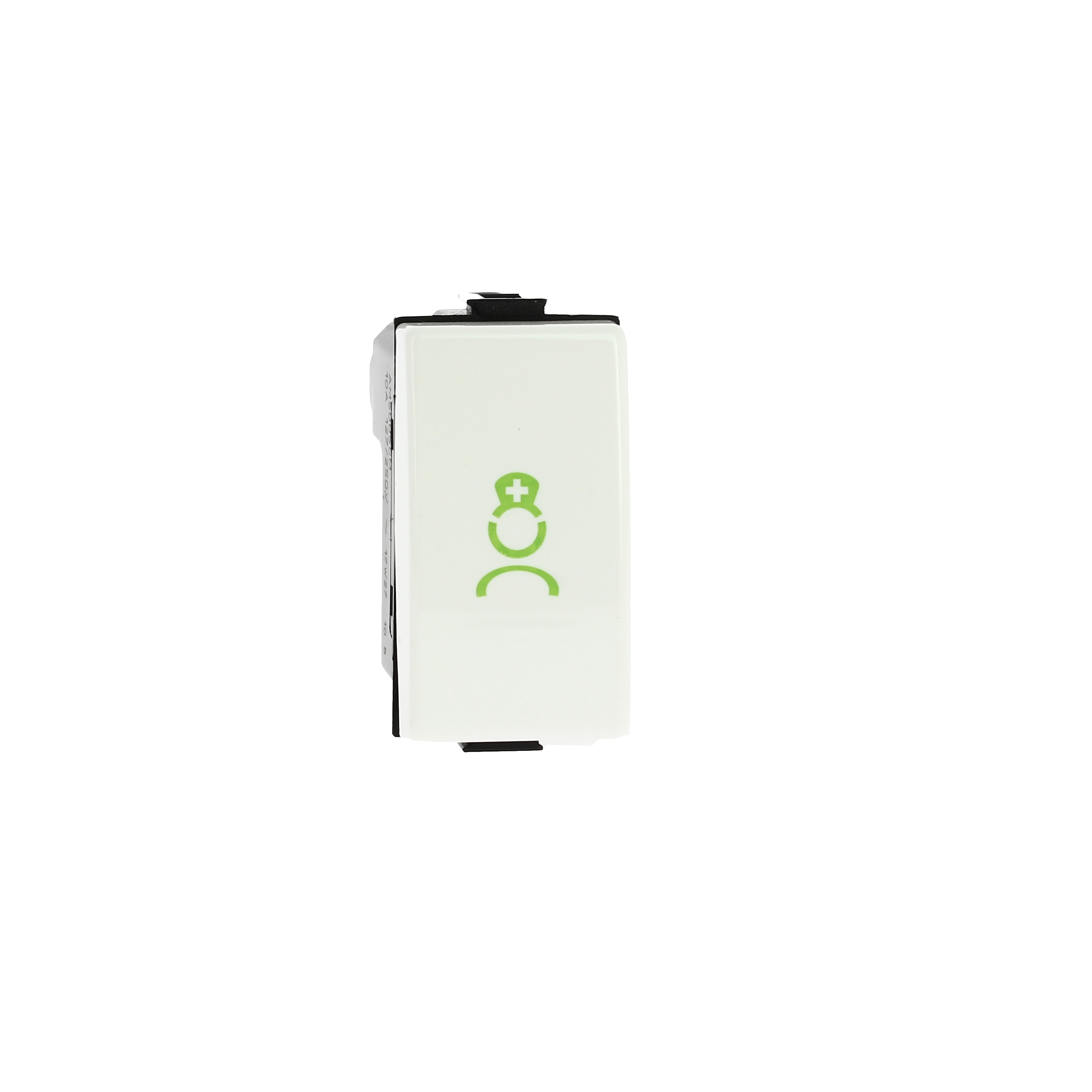 Cancellation WC call. NC pushbutton with icon nurse green color, to be installed in the bathroom attached to the patient's room