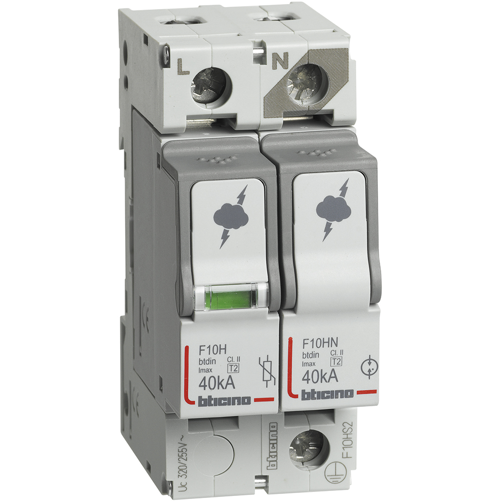 SPD - 1P+N - Type T2 - Imax=40kA - Up=1.7kV - Uc=320Vac - 2 modules