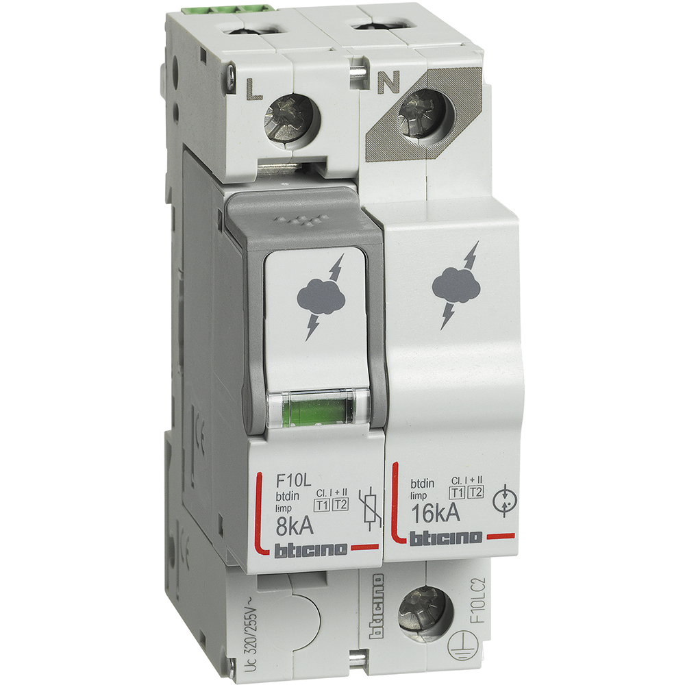 SPD 2P T1+T2 Imax=8KA - T2 Imax 60kA with auxiliary contact