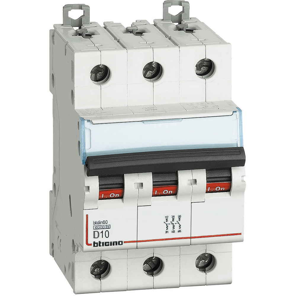 BTDIN60 - 3P Mcb curve D - In= 10A - Icn= 6kA - Vn= 400Vac