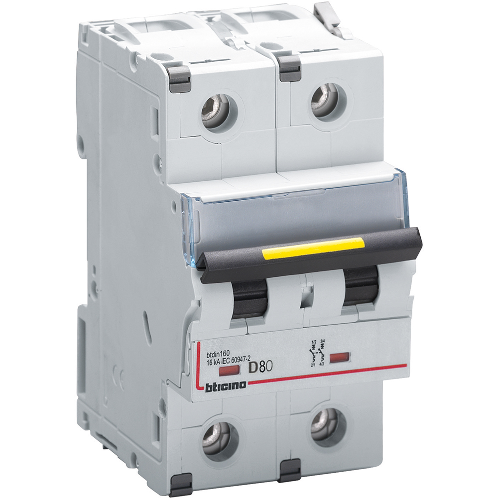 BTDIN160 - 2P Mcb curve D - In= 80A - Icu= 16kA - Vn= 400Vac