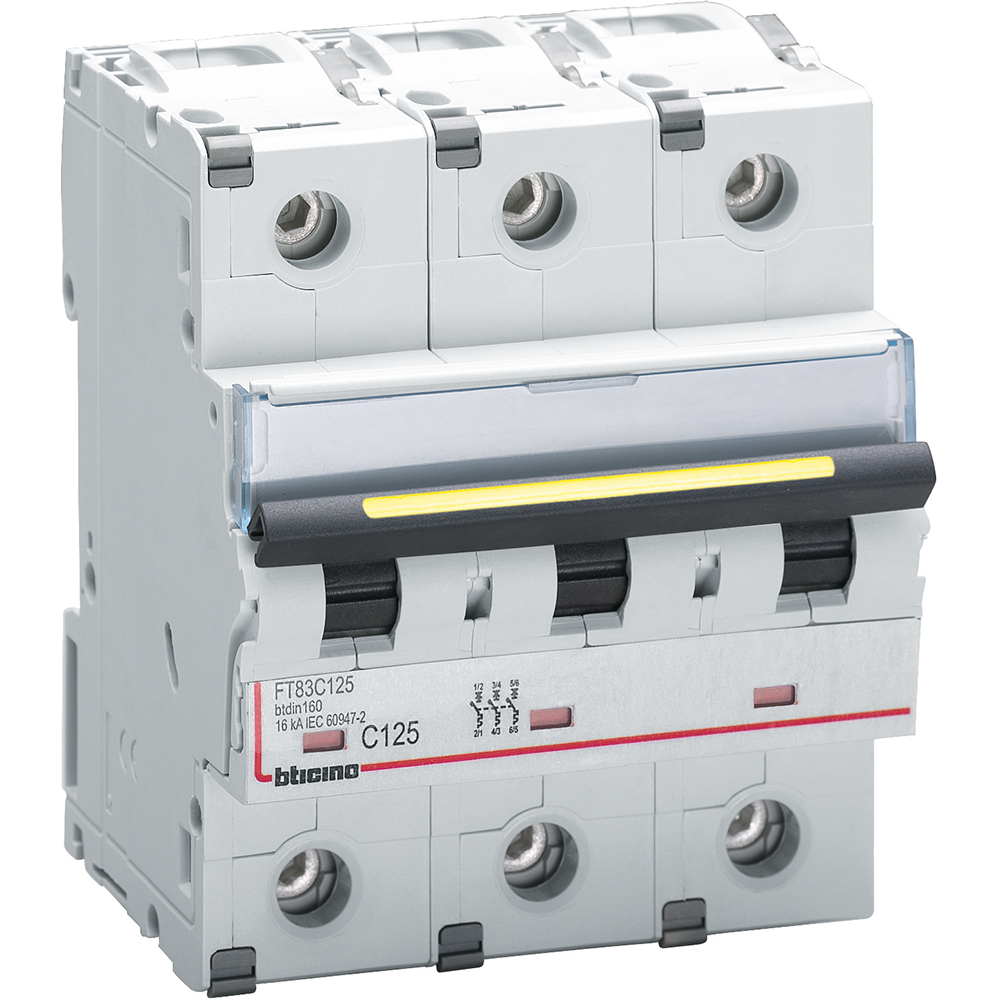 BTDIN160 - 3P Mcb curve C - In= 125A - Icu= 16kA - Vn= 400Vac