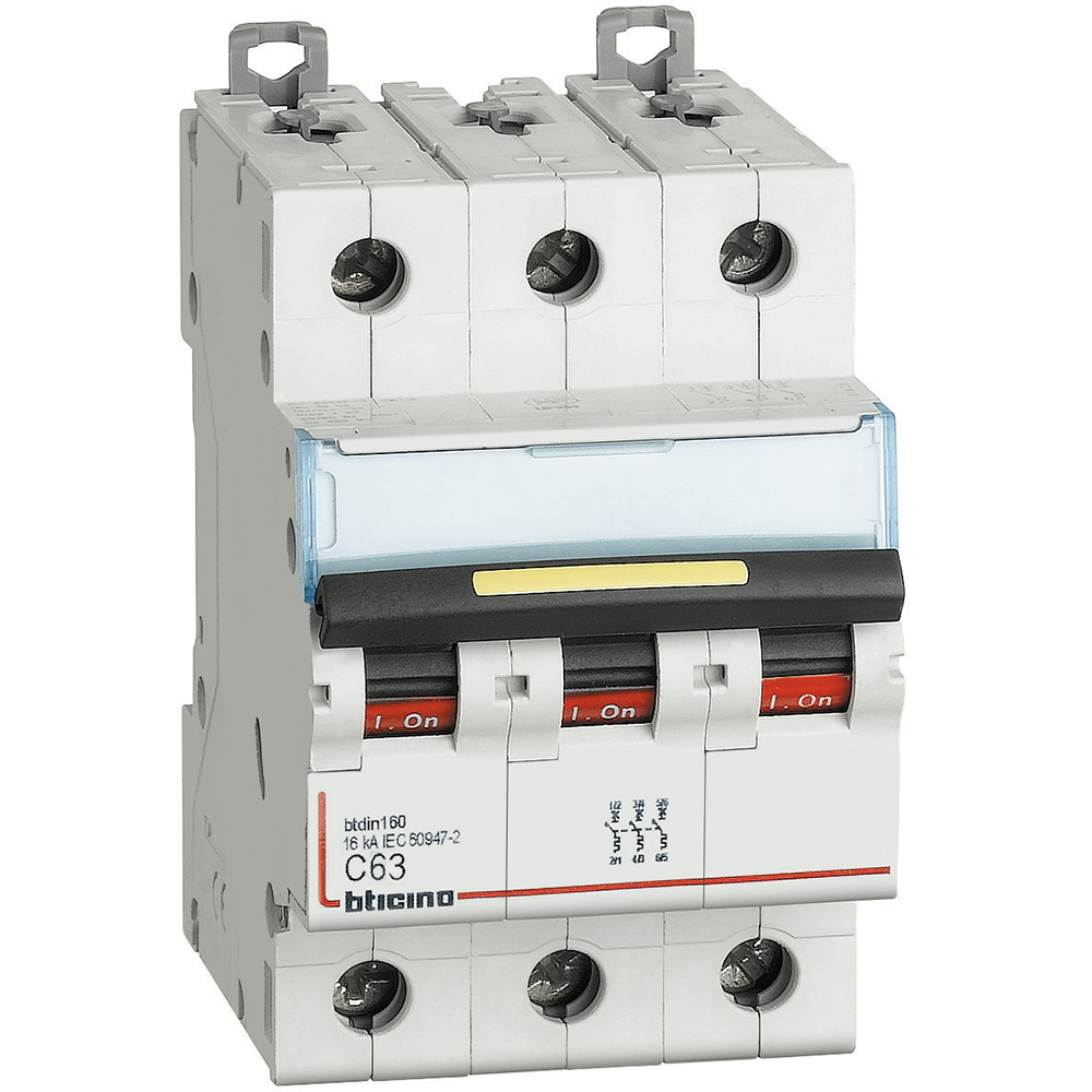 BTDIN160 - 3P Mcb curve C - In= 63A - Icu= 16kA - Vn= 400Vac