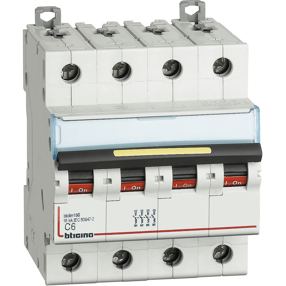 BTDIN160 - 4P Mcb curve C - In= 6A - Icu= 16kA - Vn= 400Vac