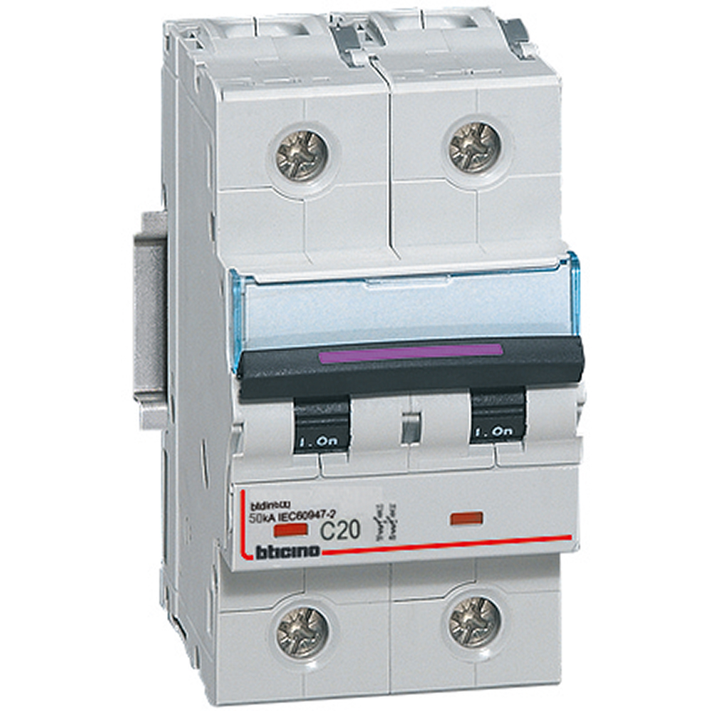BTDIN500 - 2P Mcb curve C - In= 20A - Icu= 50kA