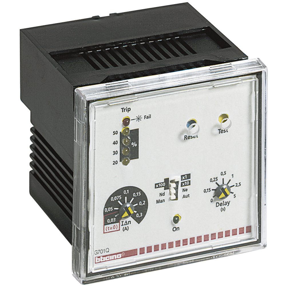 Earth leakage relay with separate toroids for panels of distribution boards 72x72mm