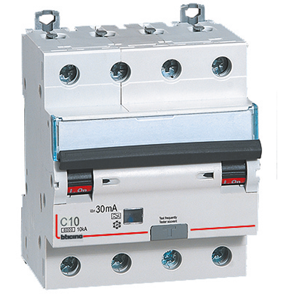 BTDIN60 - Rcbo 4P - type A - In= 6A - Icn= 6kA - Vn= 400Vac - Idn= 30mA