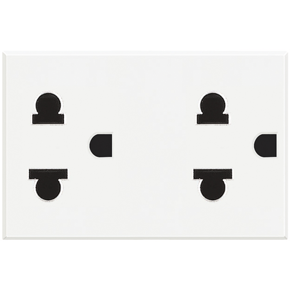Socket duplex universal 2P+T 16A 127/250 Vac - euroamerican standard
