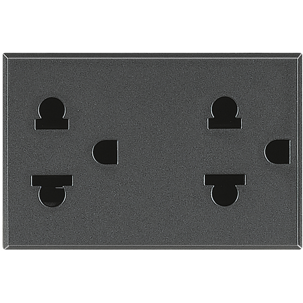 Socket duplex universal 2P+T 16A 127/250 Vac - euroamerican standard