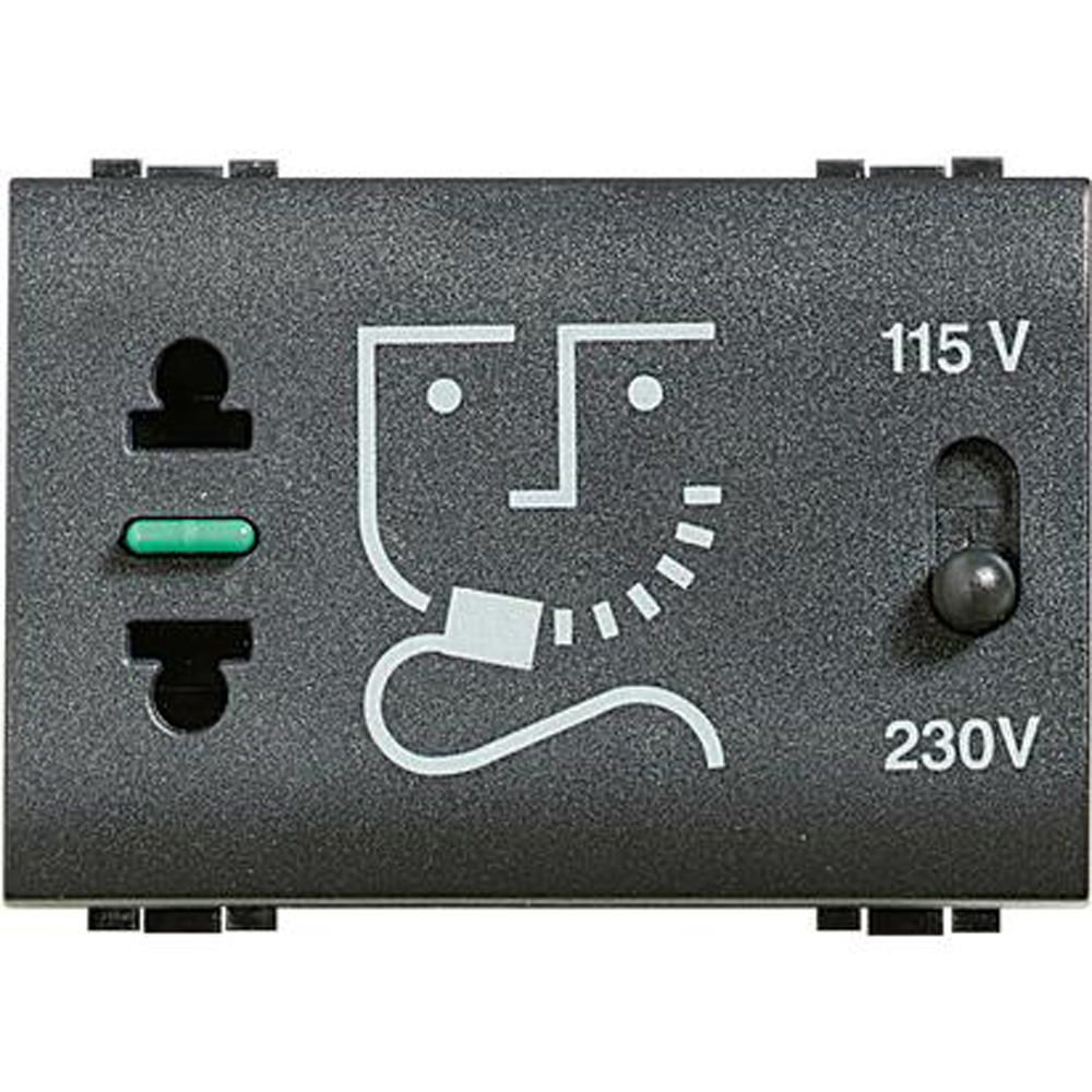 Shaver socket with insulation transformer - input voltage 127 Vac 50/60 Hz
