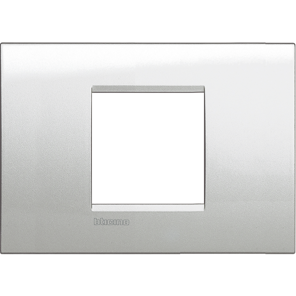 Square cover plate 2 modules centred - silver moon