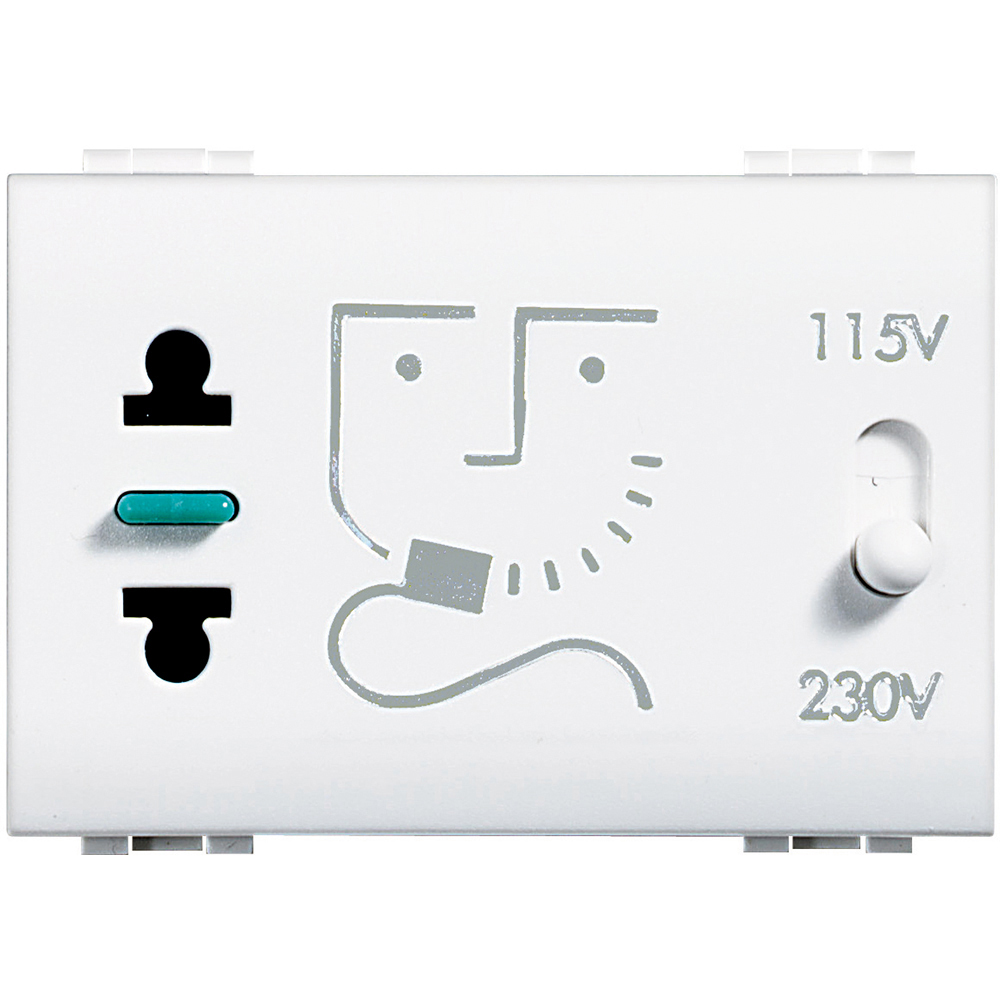 Shaver socket with insulation transformer - input voltage 127 Vac 50/60 Hz