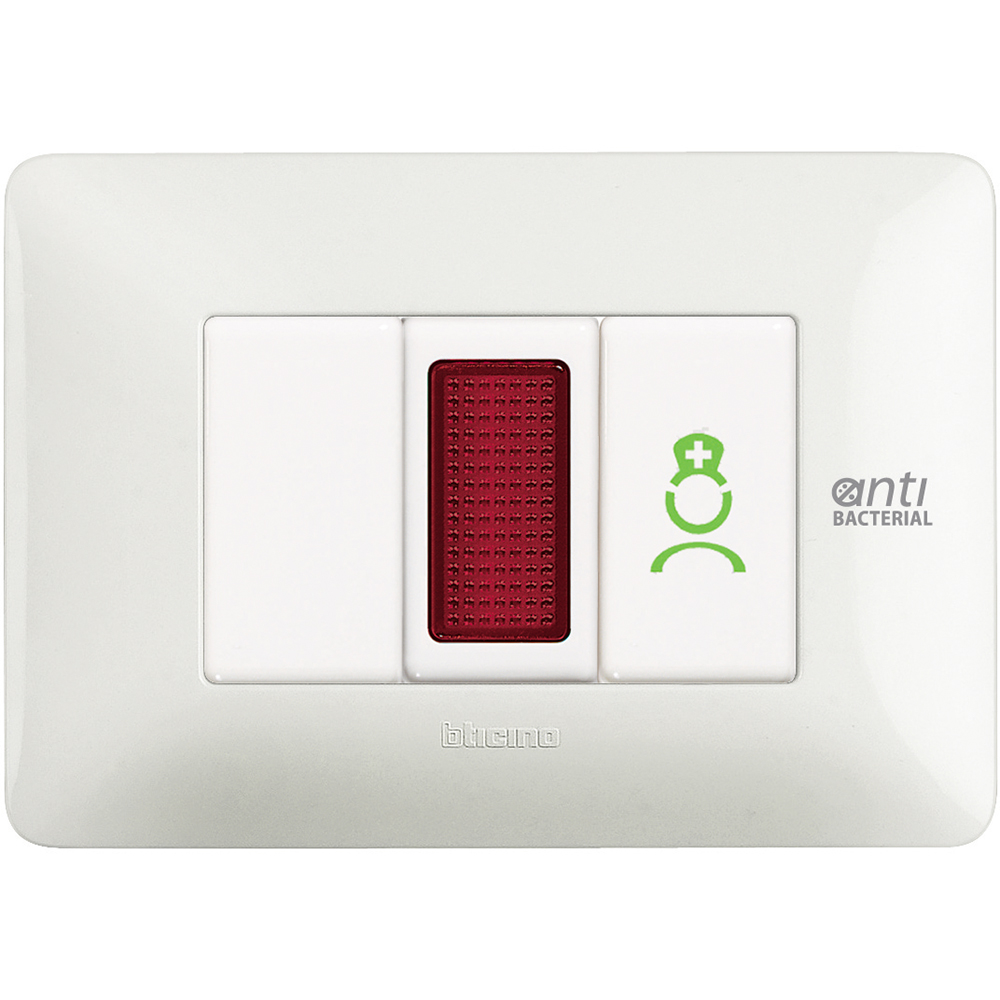 Cancellation WC call. NC pushbutton with icon nurse green color, to be installed in the bathroom attached to the patient's room