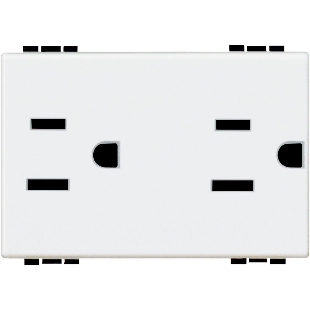 Socket duplex universal 2P+T 15A 127/250 Vac - american standard