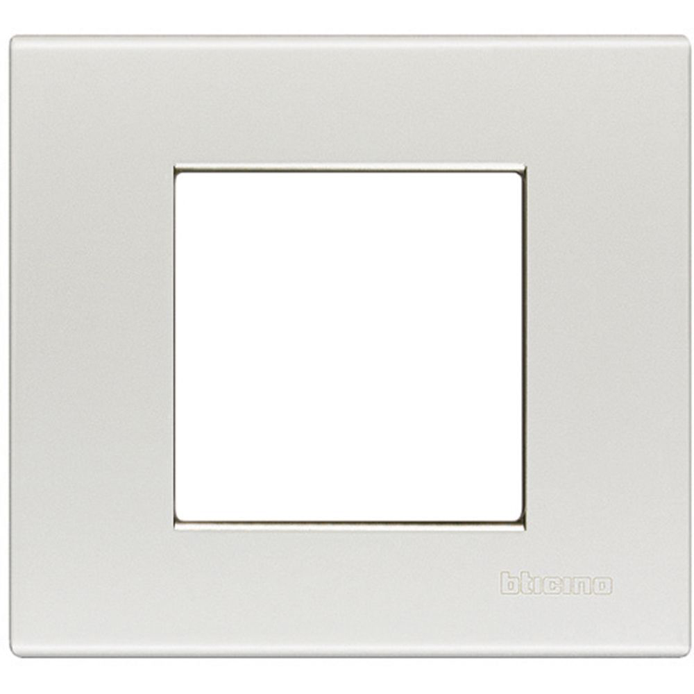 2 module cover plate - Glossy silver