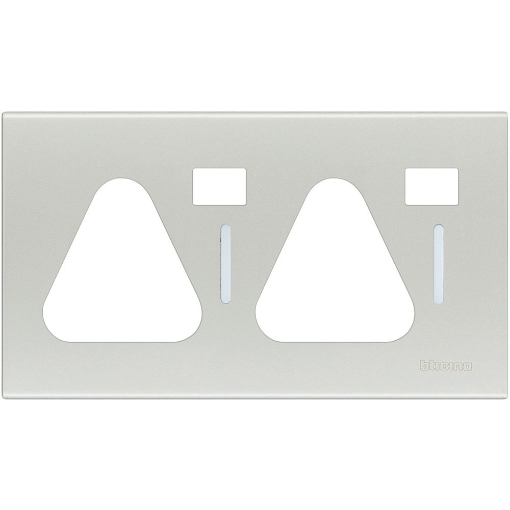 2 gang cover plate - Glossy silver (for items N4152, NT5152)