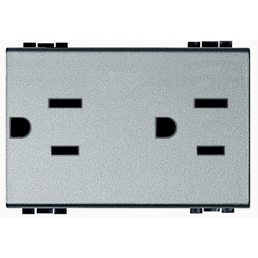 Socket duplex universal 2P+T 15A 127/250 Vac - american standard