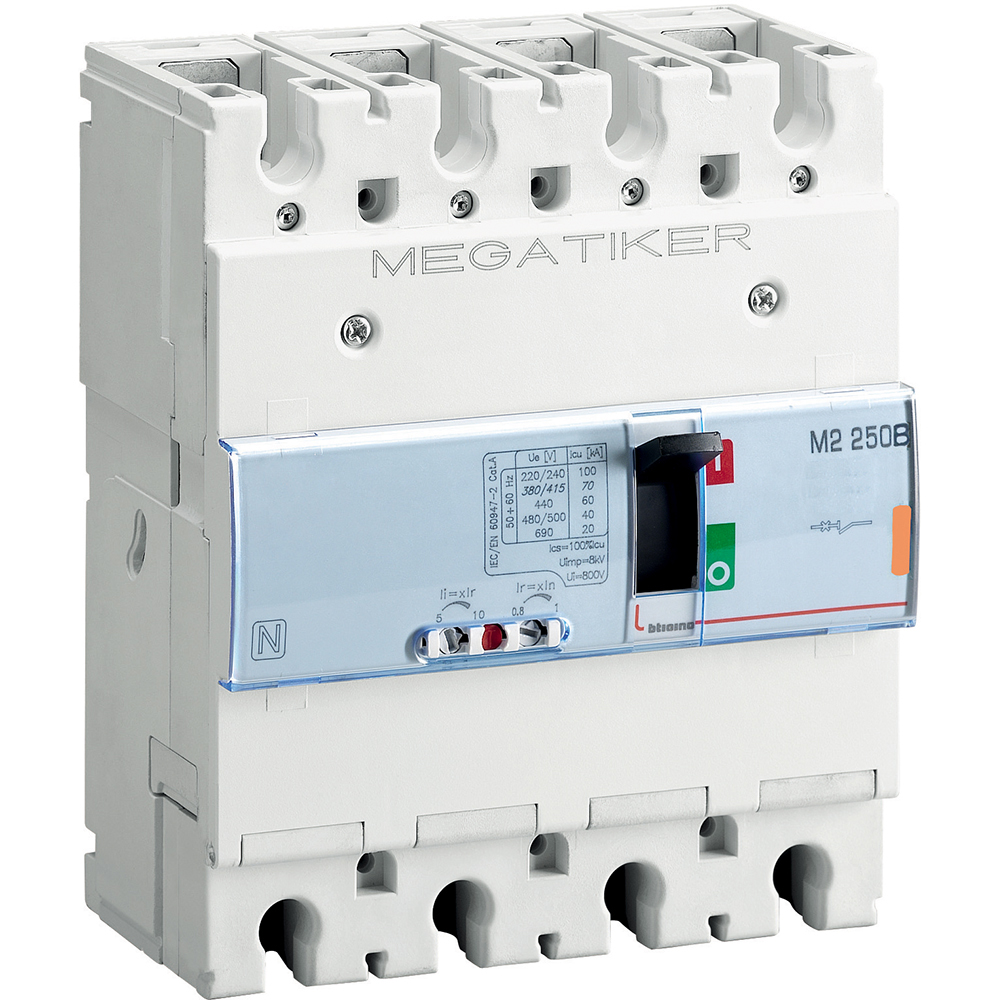 M2 250B - thermal-magnetic Mccb 3P+N/2 - Icu= 25kA - In= 160A
