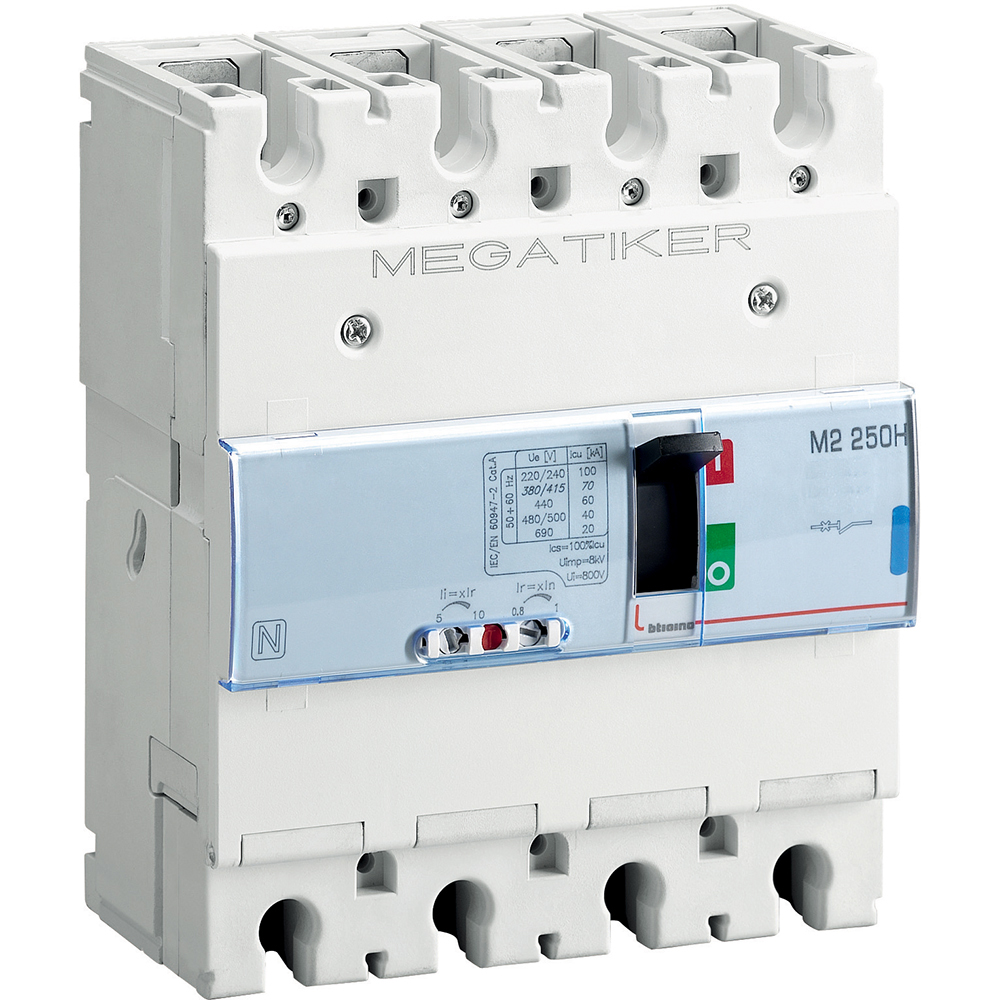 M2 250H - thermal-magnetic Mccb 3P+N/2 - Icu= 70kA - In= 100A