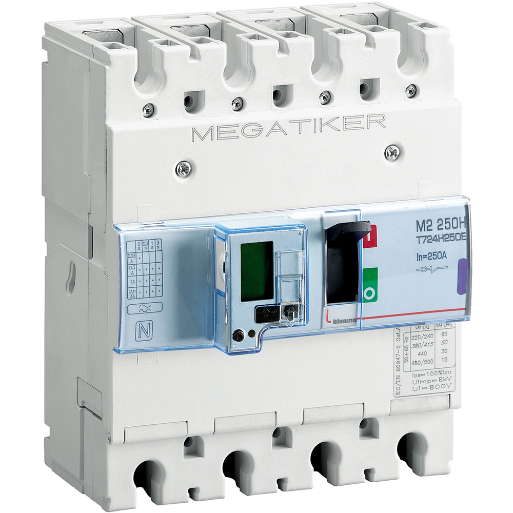 M2 250H - electronic Mccb 3P+N - Icu= 70kA - In= 250A