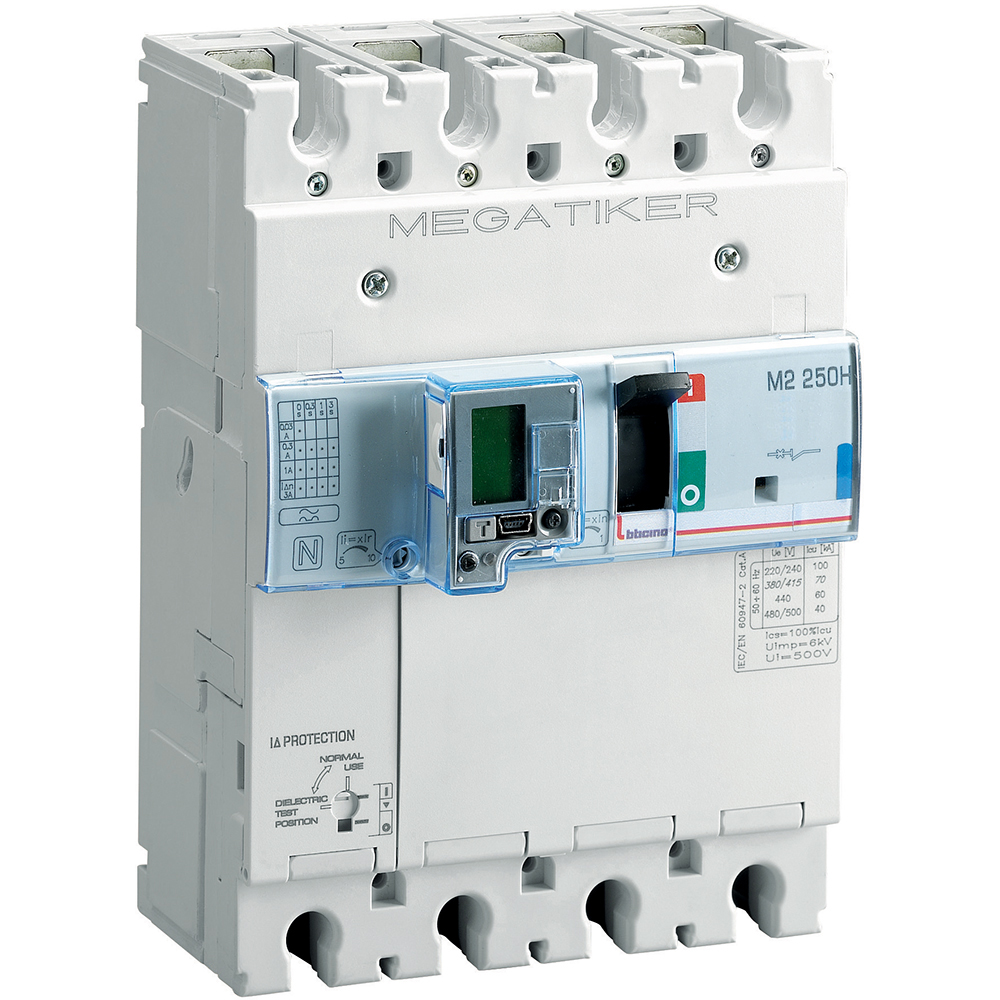 M2 250H - electronic with earth leakage protection and measure functions 3P+N - Icu= 70kA - In= 40A