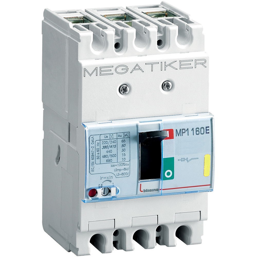 MP1 160E - circuit breaker 3P for motor protection - In= 50A - Icu= 16kA - Ii= 630A
