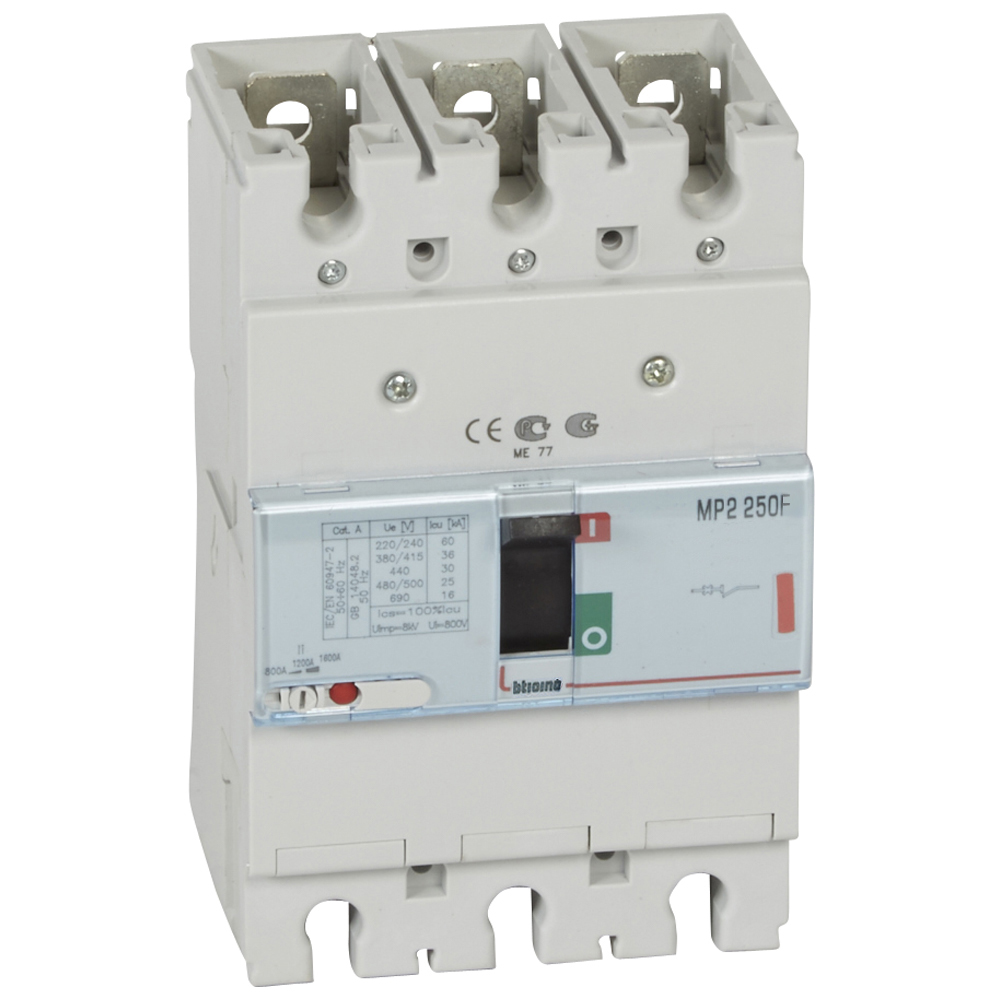 MP2 250F - circuit breaker 3P for motor protection - In= 160A - Icu= 36kA - Ii= 1200-2000A