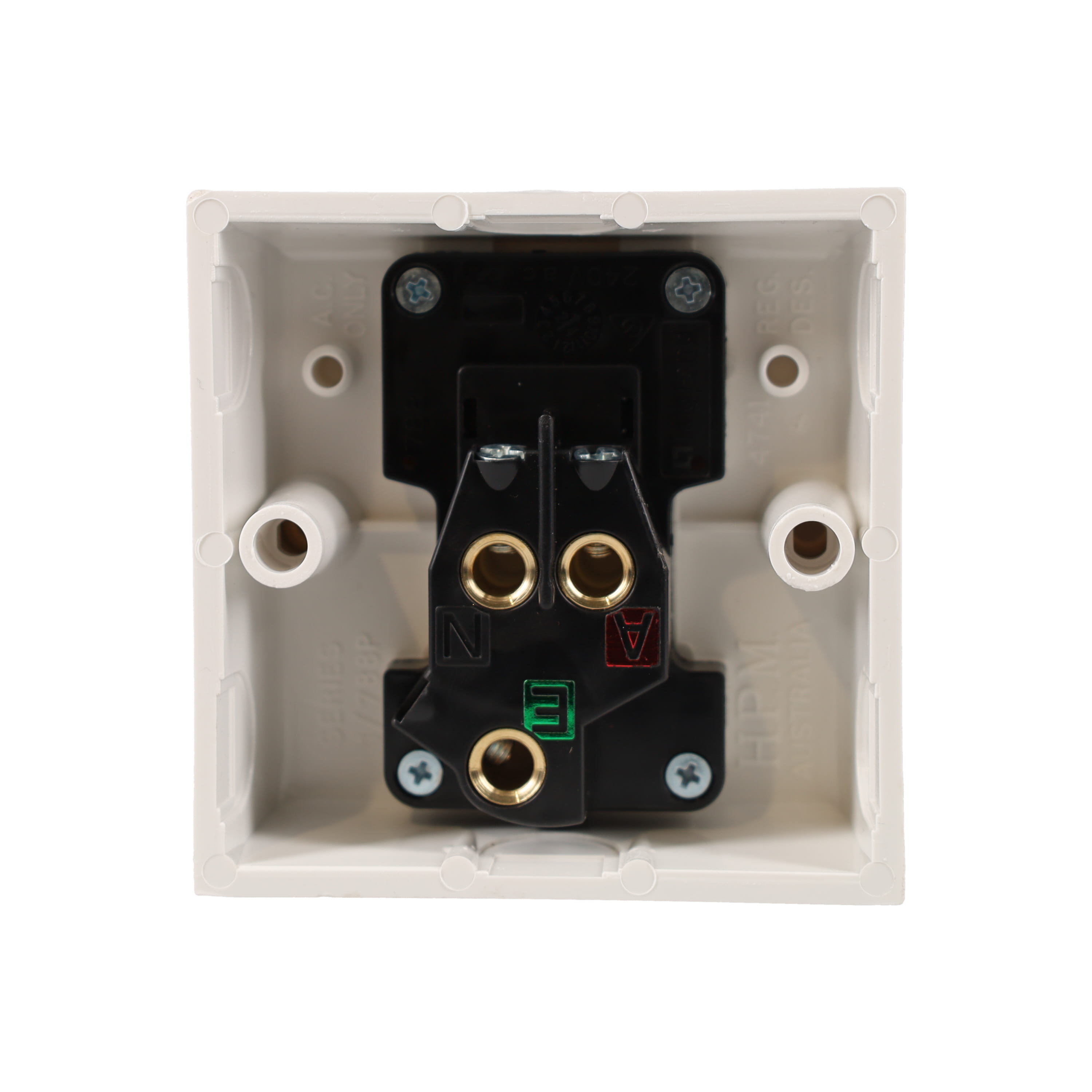 HPM Standard 10A Horizontal Double Pole Single Power Point White | 1 ...