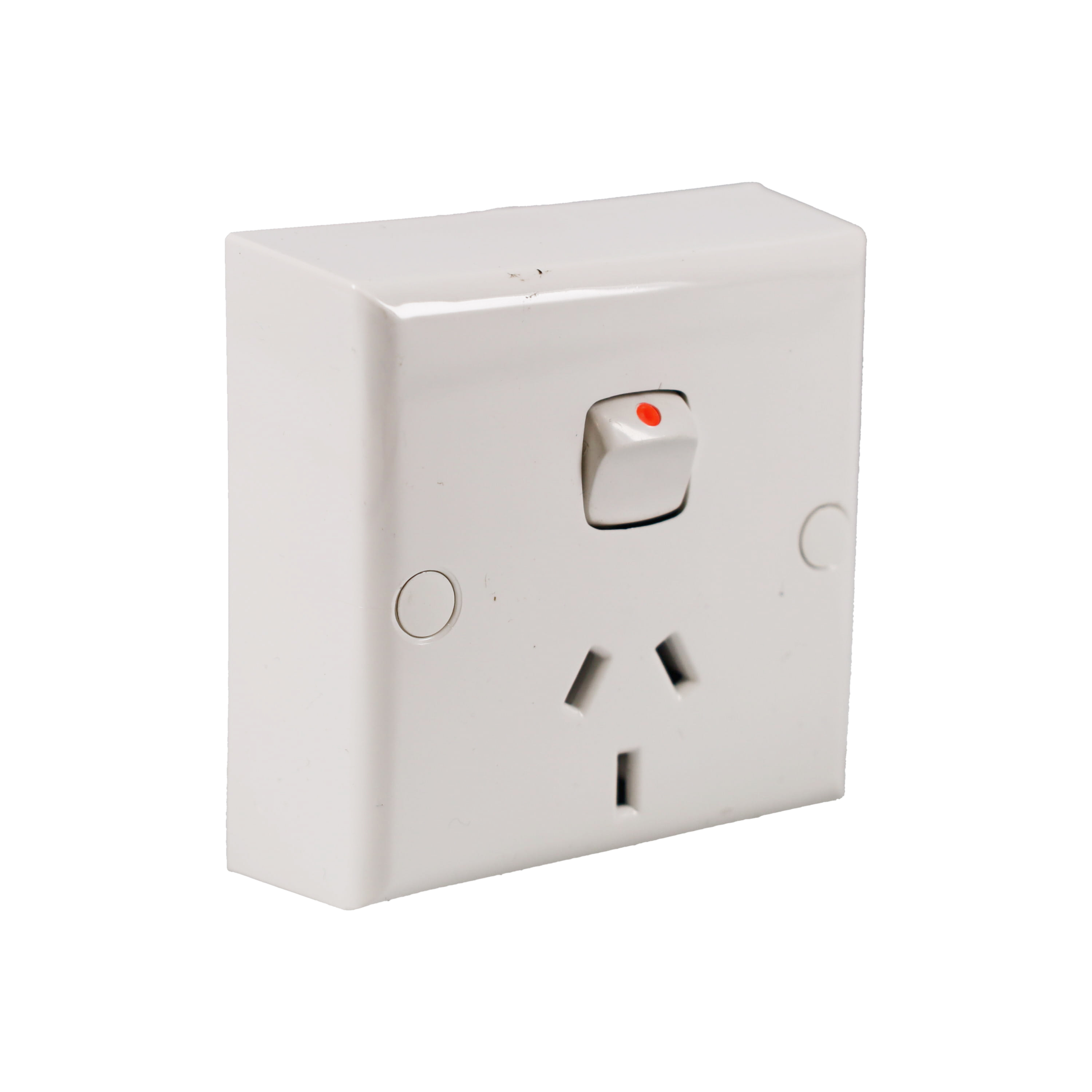 HPM Standard 10A Horizontal Double Pole Single Power Point White | 1 ...