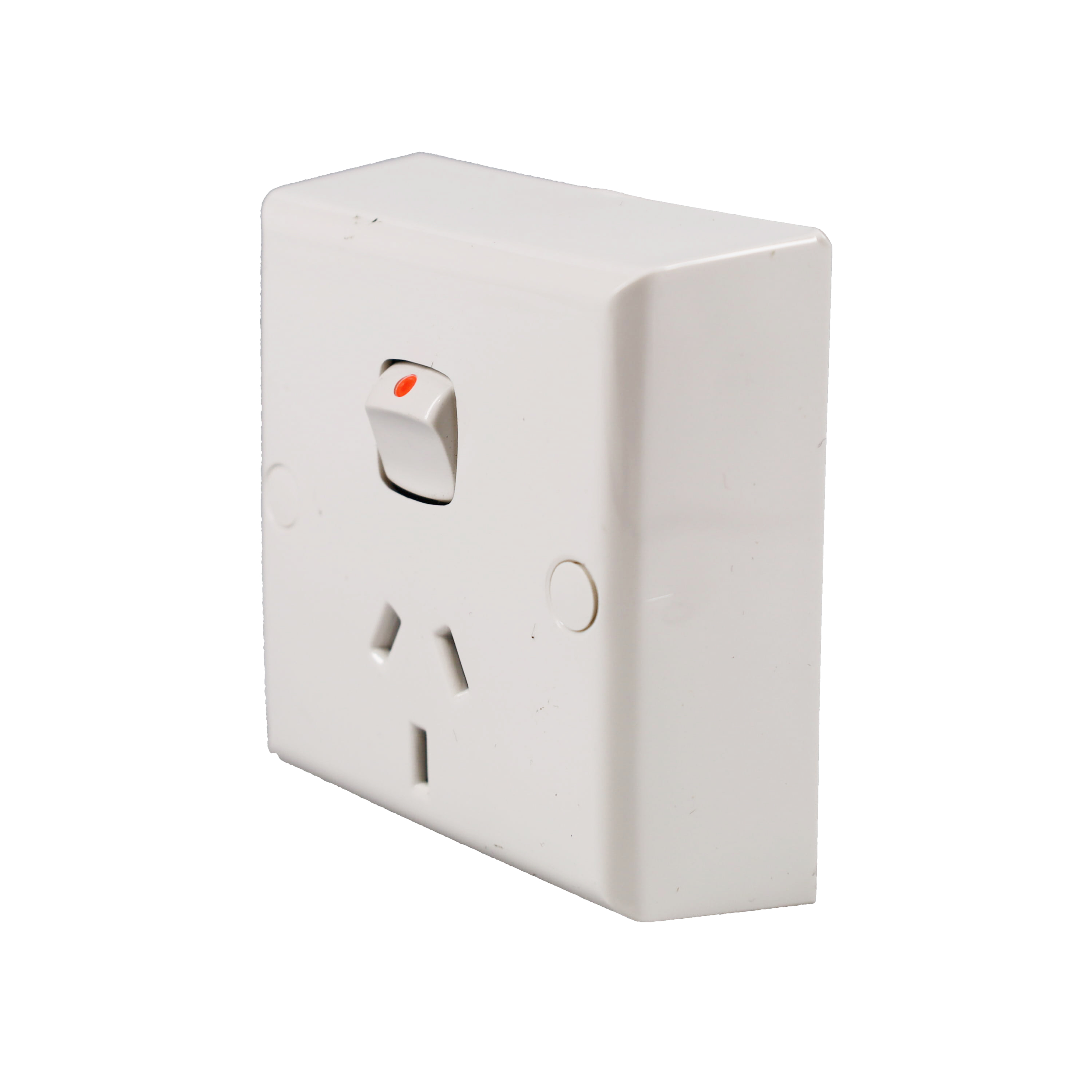 HPM Standard 10A Horizontal Double Pole Single Power Point White | 1 ...
