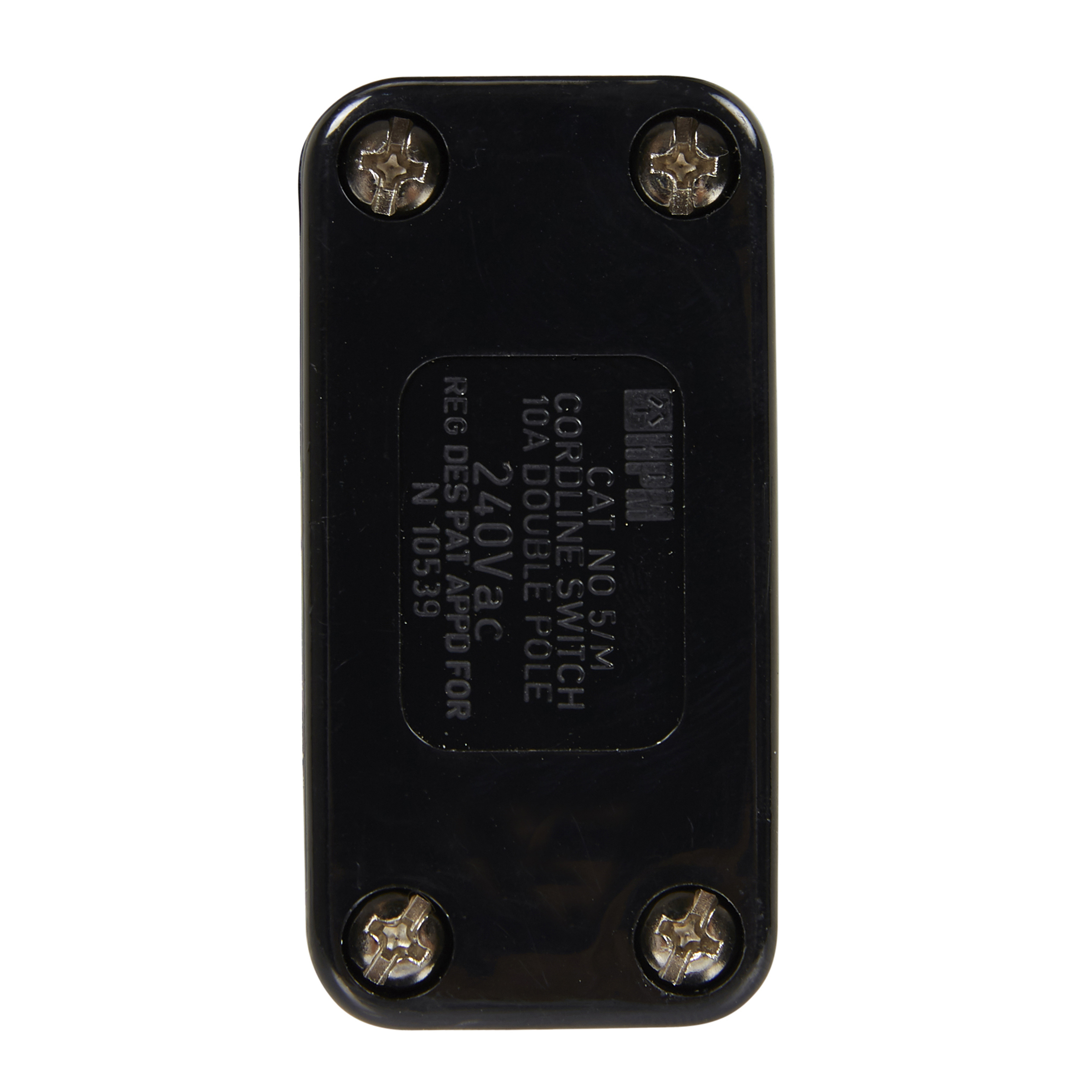 HPM Excel 10A 3 Core or Figure-8 Wiring Cordline Switch Black | D5MBL ...