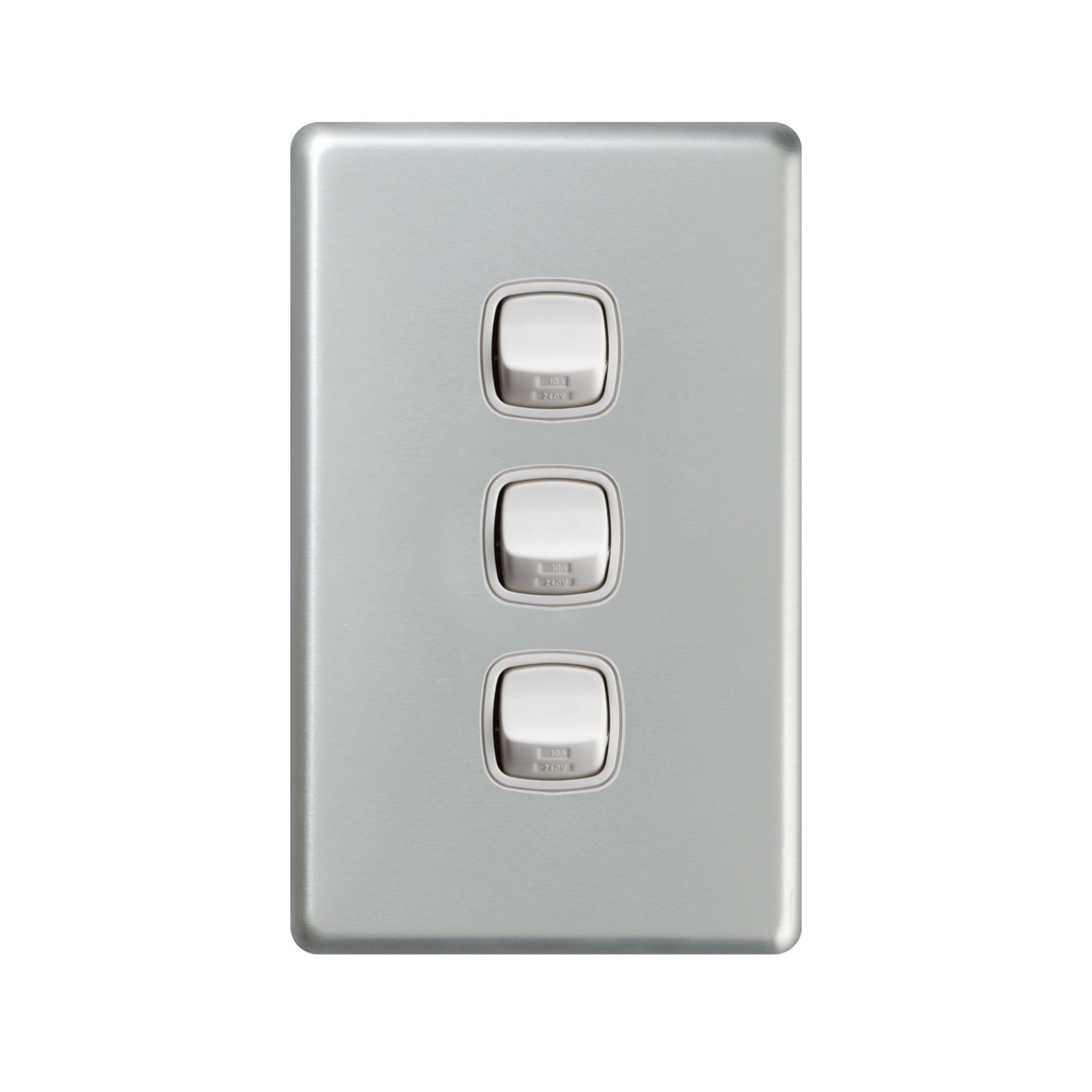 HPM Excel 10A 3 Gang Single Pole Double Throw Vertical Rocker Switch ...