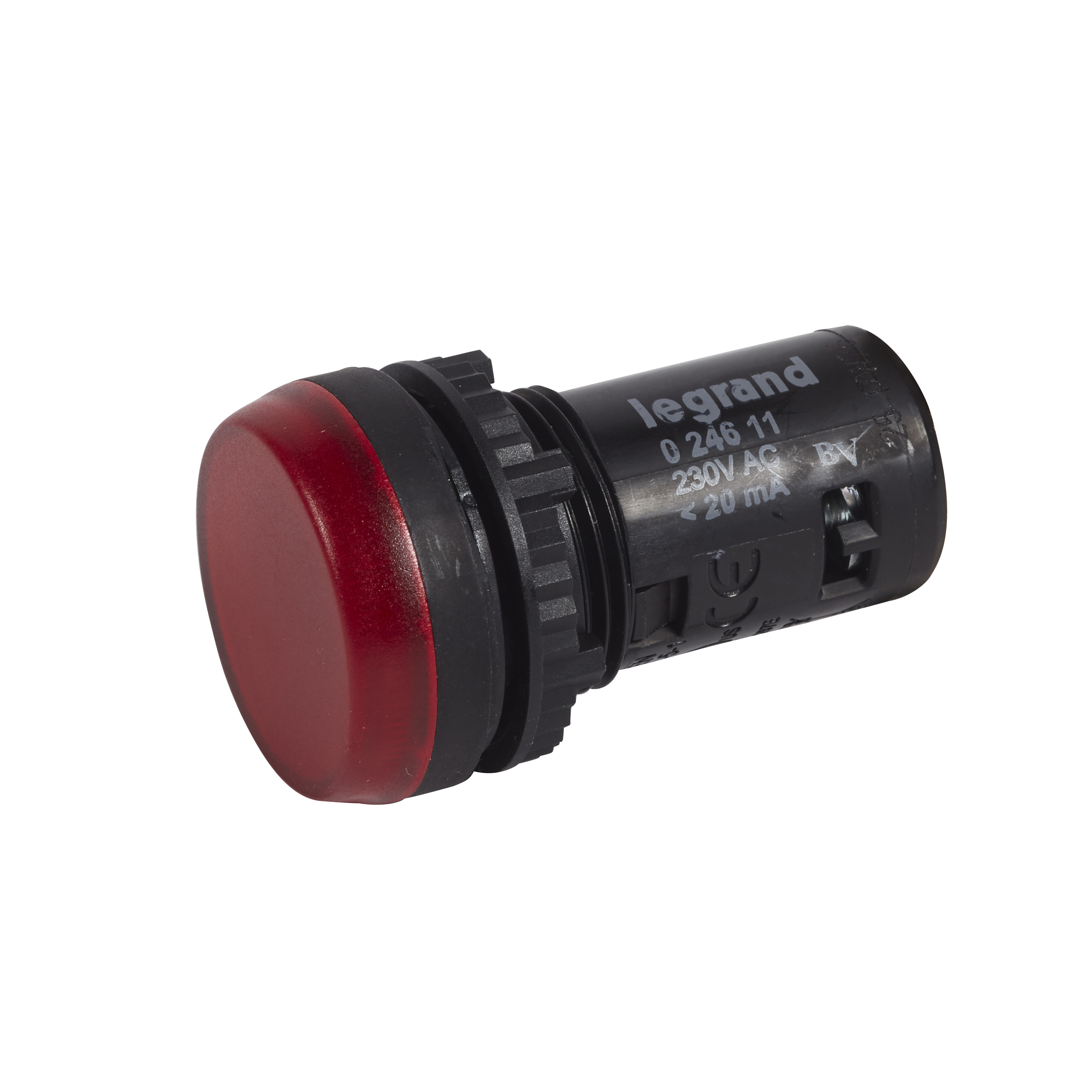Osmoz one-piece pilot light with integrated LED to be used without  electrical block - red 230 V~, 024611, 3414970863911