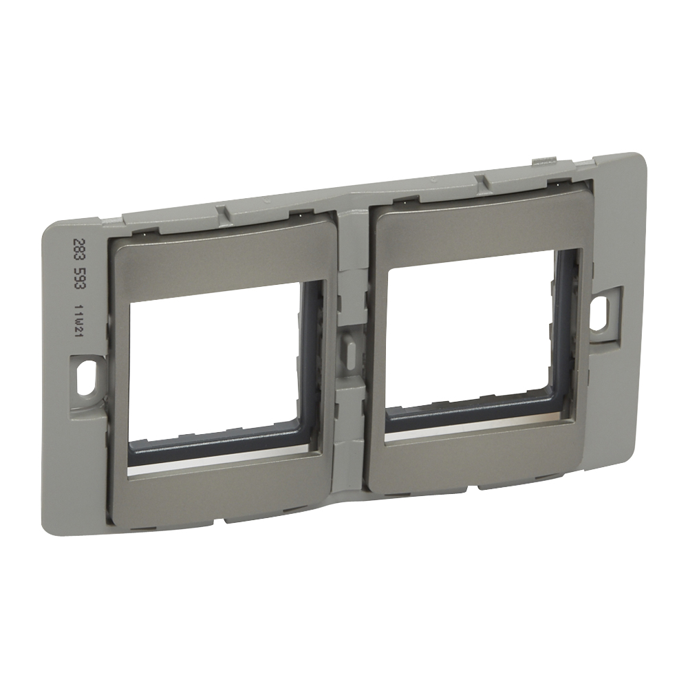 Mallia Arteor adaptors - 2 gang - 2 Module - Dark Silver | 283593 ...