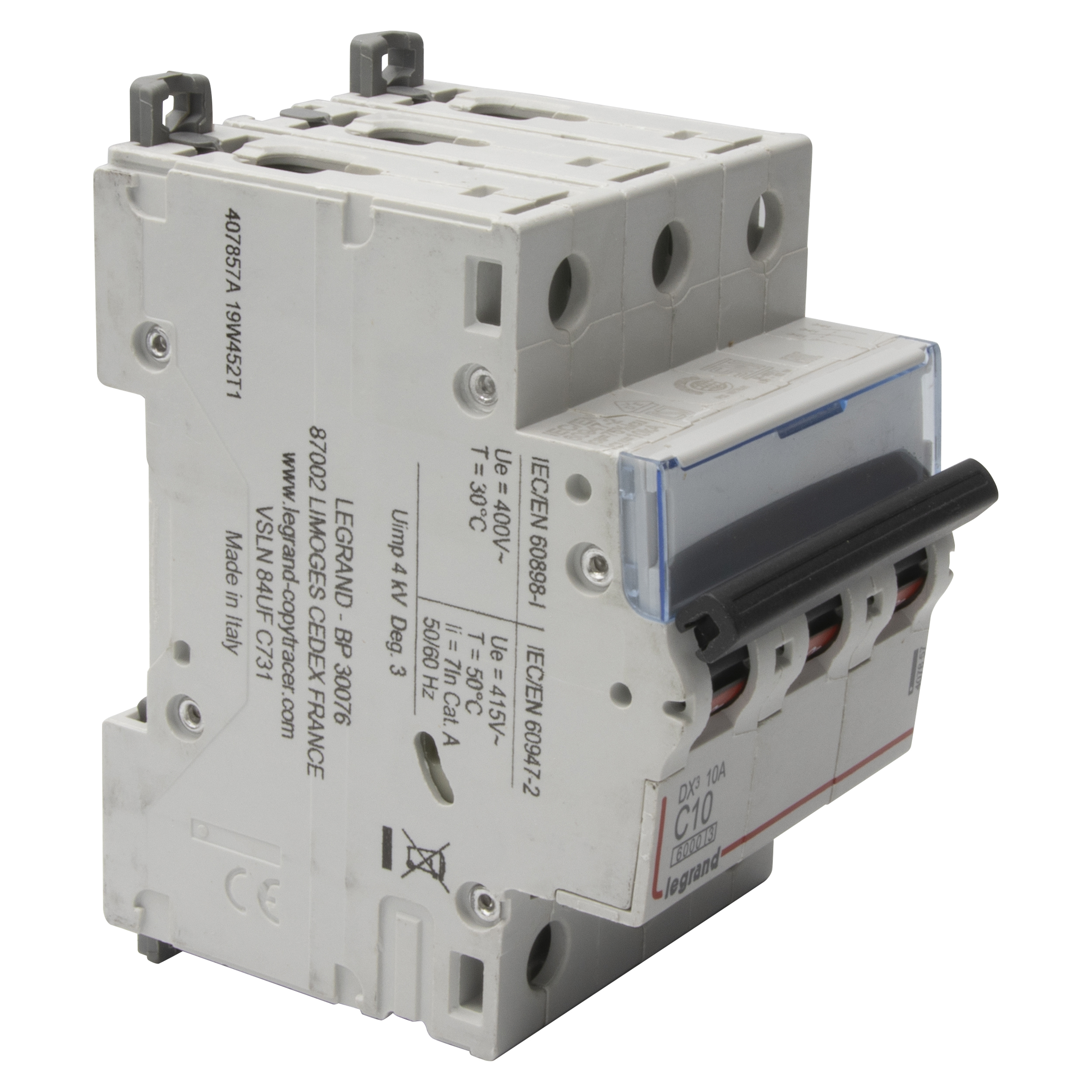 Interruptor magnetotérmico DX³ 6000 - 10 kA - 3P - 400 Vac - 10 A