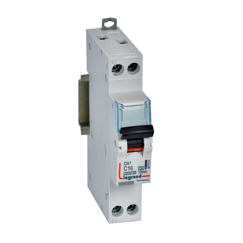 RCBO - DX³ 6000 - 6 kA - 1P+N 230 V~ - 16 A - 10 mA - A type - N 