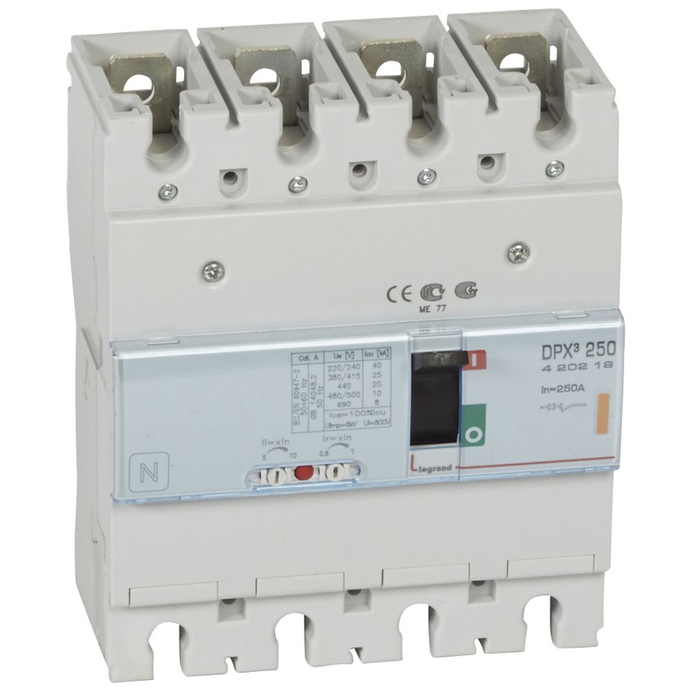 Disjoncteur Magnétothermique Différentiel Legrand DPX³ 250A - 4P 25kA 400V~ - Protection électrique Professionnelle
