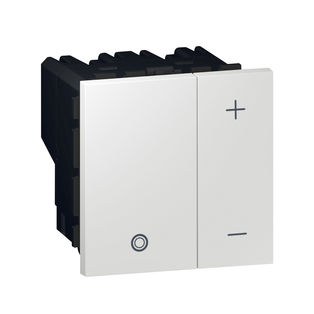 Push-button dimmer Arteor - for ballast 0-10 V - 2 square modules - white, 572238, 3245065722383
