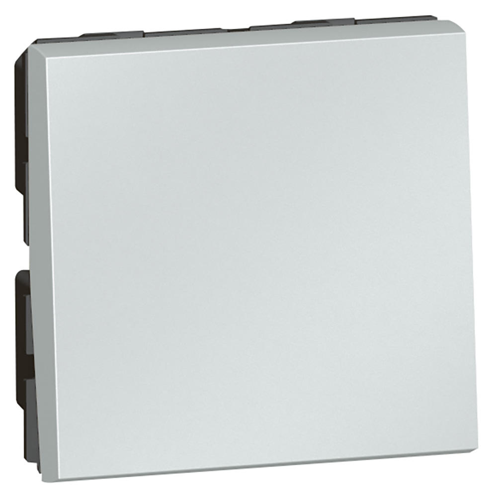 Installation switch - SW 10 AX 2 modulos 1 way ALU - Rocker/button ...