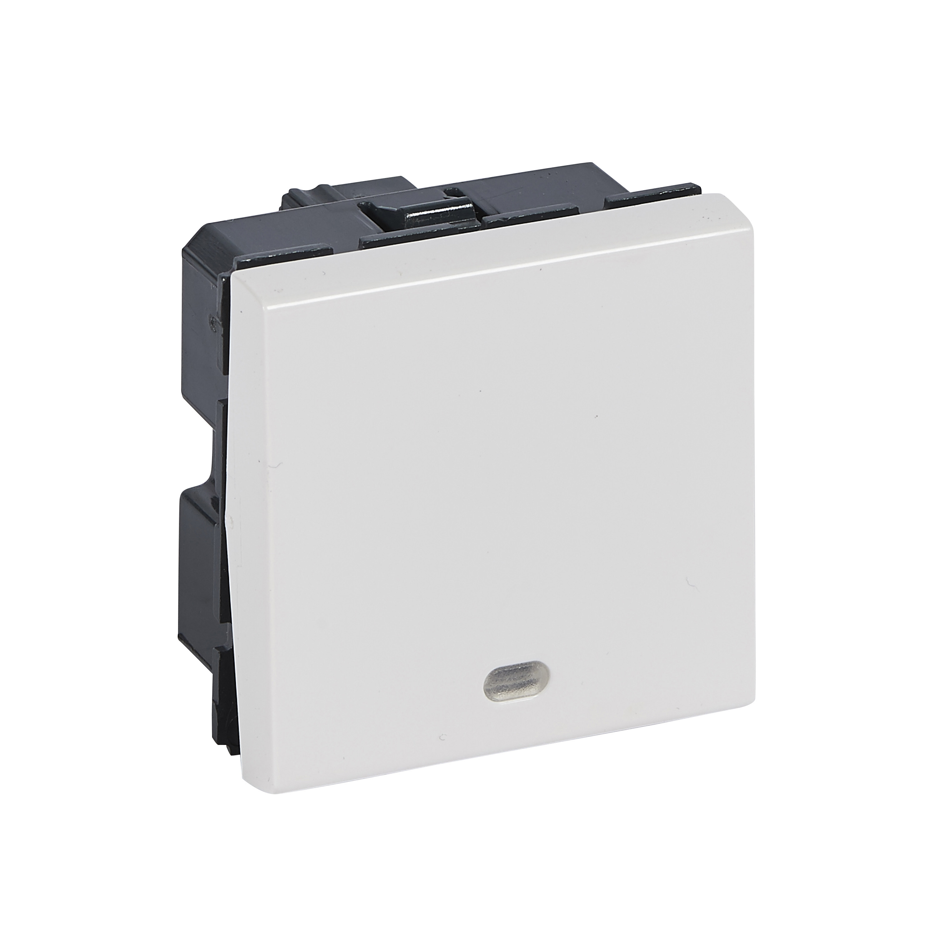 Installation switch - White modular rocker switch - 10 AX 250 V AC two ...