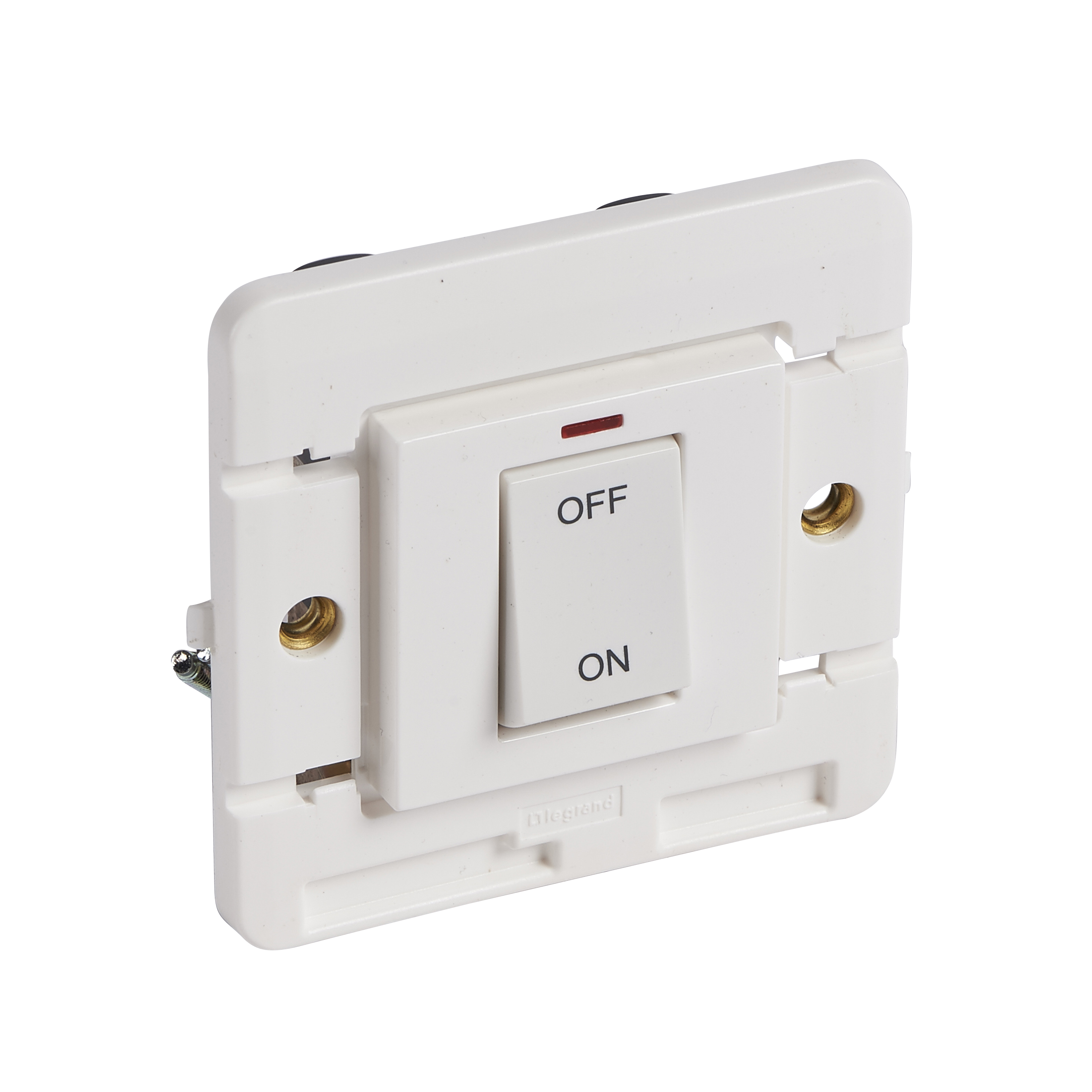 White 45 A double pole neon rocker switch - Flush-mounted - Rocker ...