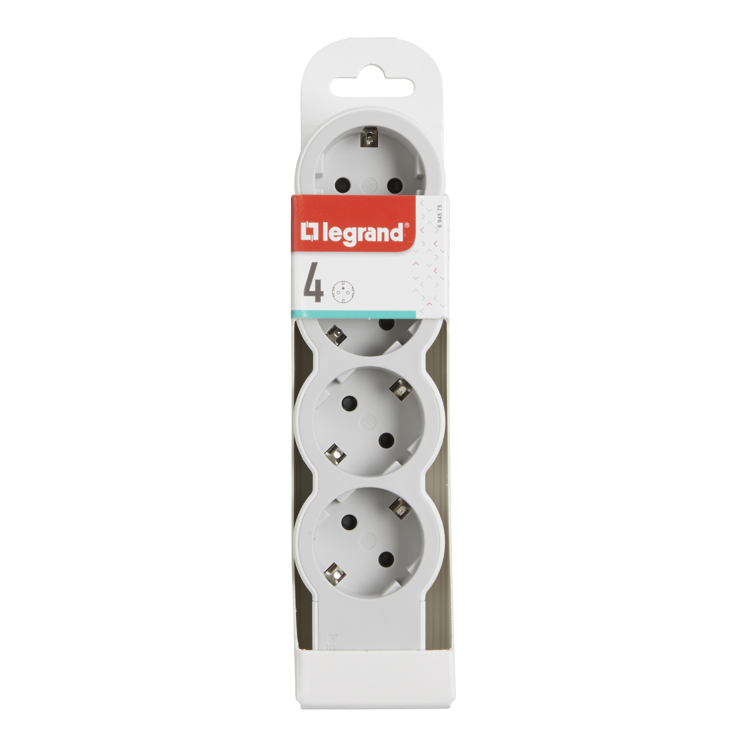 Legrand Estándar 4 Plug Socket Sin Cable Blanco-Gris - 049497 [10 Piezas]