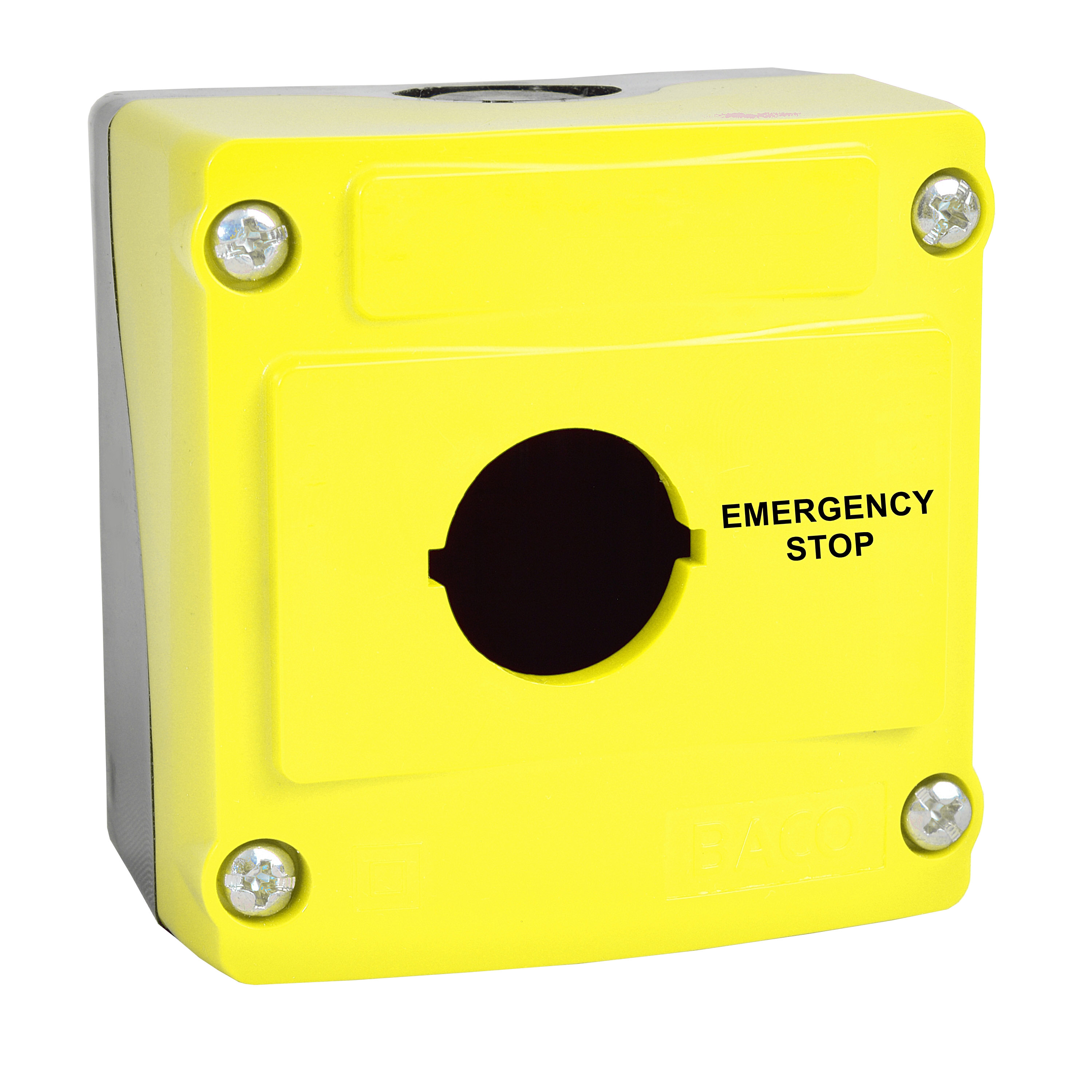 BACO Push Button - Empty Control Station 1 Hole Yellow Cover/Black Base ...