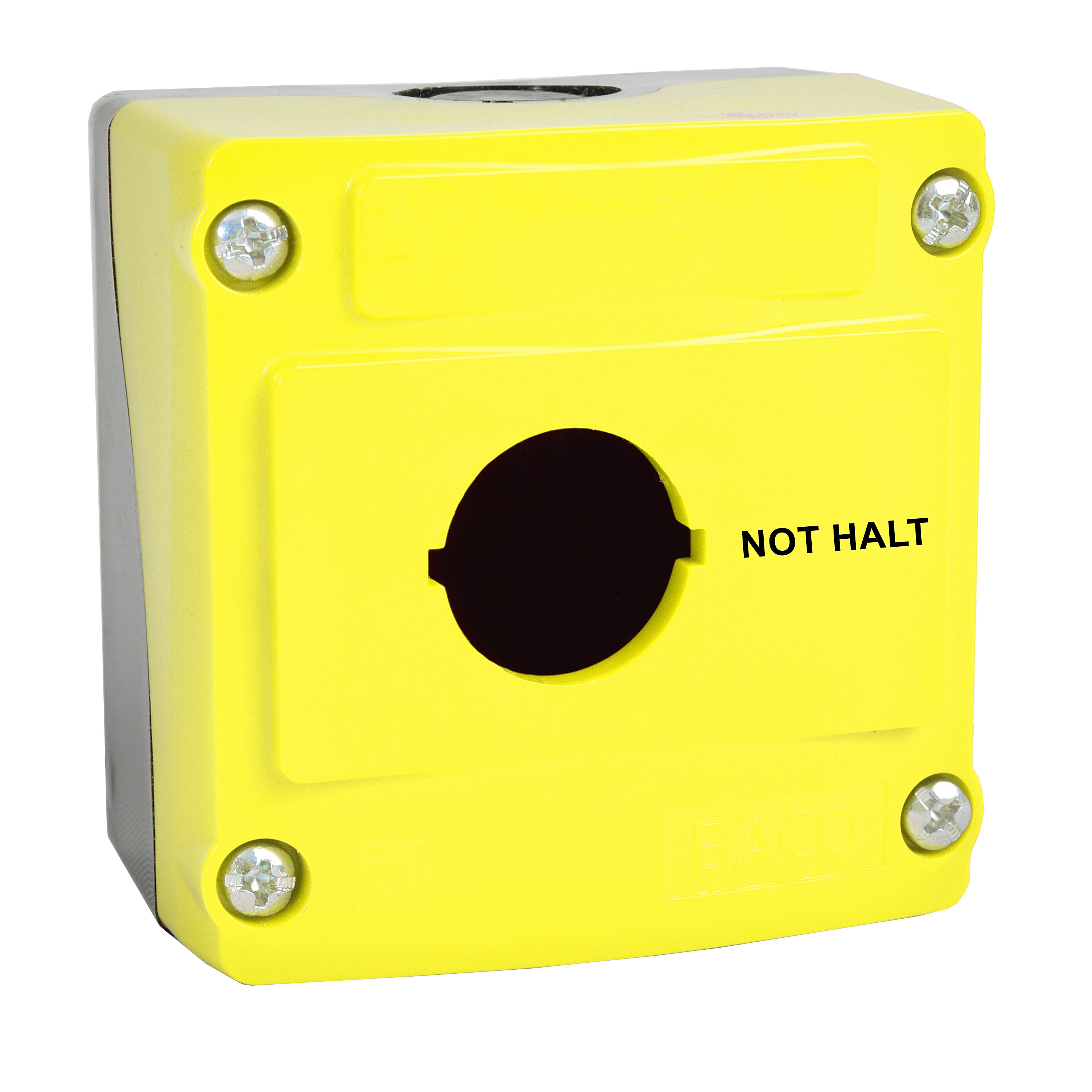 BACO Push Button - Empty Control Station 1 Hole Yellow Cover/Black Base ...
